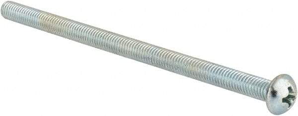 Value Collection - #10-32 UNF, 3-1/2" Length Under Head Phillips Drive Machine Screw - Round Head, Grade J82 Steel, Zinc-Plated Finish, Without Washer - Industrial Tool & Supply