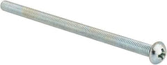 Value Collection - #10-32 UNF, 3-1/2" Length Under Head Phillips Drive Machine Screw - Round Head, Grade J82 Steel, Zinc-Plated Finish, Without Washer - Industrial Tool & Supply
