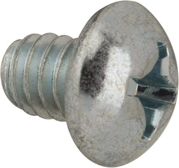 Value Collection - #12-24 UNC, 1/4" Length Under Head Phillips Drive Machine Screw - Round Head, Grade J82 Steel, Zinc-Plated Finish, Without Washer - Industrial Tool & Supply