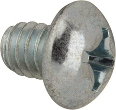 Value Collection - #12-24 UNC, 1/4" Length Under Head Phillips Drive Machine Screw - Round Head, Grade J82 Steel, Zinc-Plated Finish, Without Washer - Industrial Tool & Supply