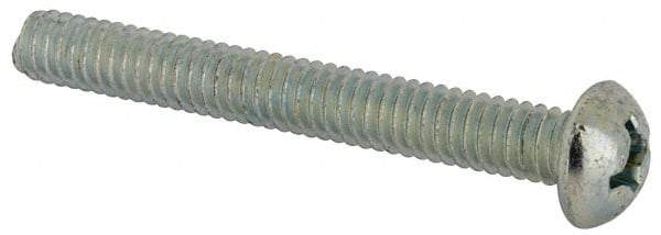 Value Collection - #12-24 UNC, 1-3/4" Length Under Head Phillips Drive Machine Screw - Round Head, Grade J82 Steel, Zinc-Plated Finish, Without Washer - Industrial Tool & Supply
