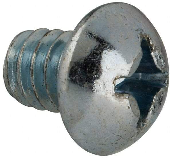 Value Collection - 1/4-20 UNC, 5/16" Length Under Head Phillips Drive Machine Screw - Round Head, Grade J82 Steel, Zinc-Plated Finish, Without Washer - Industrial Tool & Supply