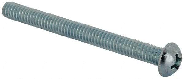 Value Collection - 1/4-20 UNC, 2-3/4" Length Under Head Phillips Drive Machine Screw - Round Head, Grade J82 Steel, Zinc-Plated Finish, Without Washer - Industrial Tool & Supply