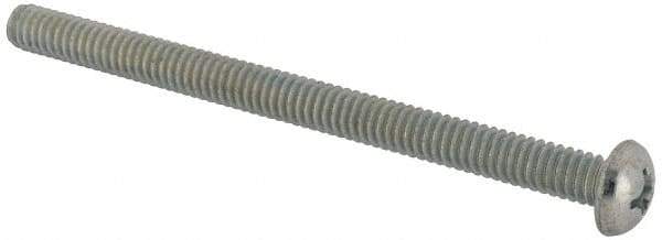Value Collection - 1/4-20 UNC, 3-1/2" Length Under Head Phillips Drive Machine Screw - Round Head, Grade J82 Steel, Zinc-Plated Finish, Without Washer - Industrial Tool & Supply