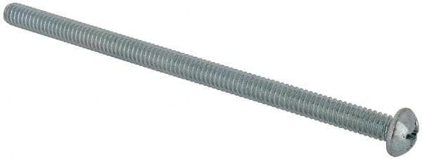 Value Collection - 1/4-20 UNC, 4-1/2" Length Under Head Phillips Drive Machine Screw - Round Head, Grade J82 Steel, Zinc-Plated Finish, Without Washer - Industrial Tool & Supply
