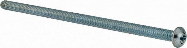 Value Collection - 1/4-20 UNC, 5-1/2" Length Under Head Phillips Drive Machine Screw - Round Head, Grade J82 Steel, Zinc-Plated Finish, Without Washer - Industrial Tool & Supply