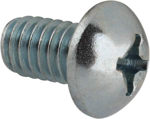 Value Collection - 5/16-18 UNC, 1/2" Length Under Head Phillips Drive Machine Screw - Round Head, Grade J82 Steel, Zinc-Plated Finish, Without Washer - Industrial Tool & Supply