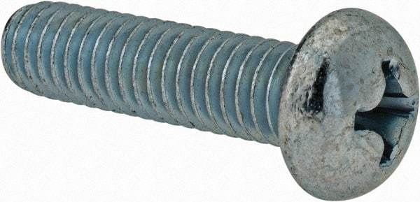 Value Collection - 5/16-18 UNC, 1-1/4" Length Under Head Phillips Drive Machine Screw - Round Head, Grade J82 Steel, Zinc-Plated Finish, Without Washer - Industrial Tool & Supply