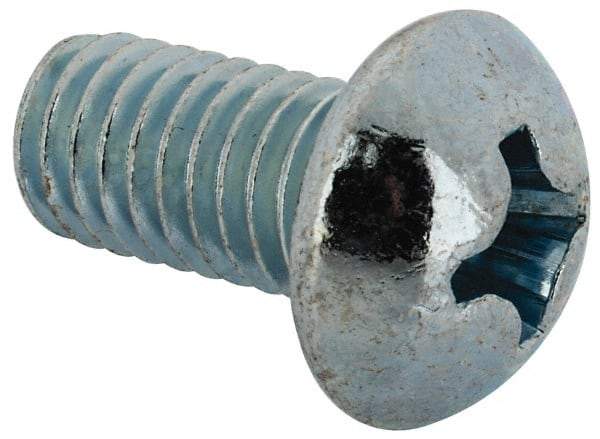 Value Collection - 3/8-16 UNC, 3/4" Length Under Head Phillips Drive Machine Screw - Round Head, Grade J82 Steel, Zinc-Plated Finish, Without Washer - Industrial Tool & Supply