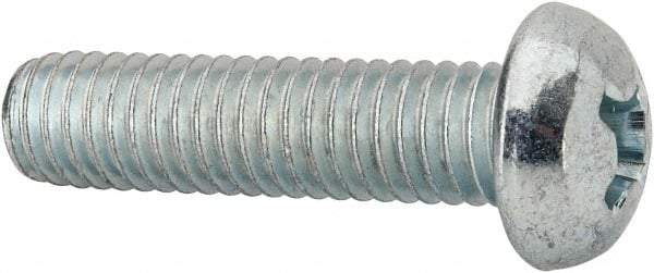Value Collection - 3/8-16 UNC, 1-1/2" Length Under Head Phillips Drive Machine Screw - Round Head, Grade J82 Steel, Zinc-Plated Finish, Without Washer - Industrial Tool & Supply