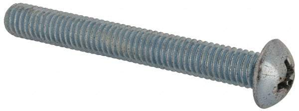 Value Collection - 3/8-16 UNC, 3" Length Under Head Phillips Drive Machine Screw - Round Head, Grade J82 Steel, Zinc-Plated Finish, Without Washer - Industrial Tool & Supply