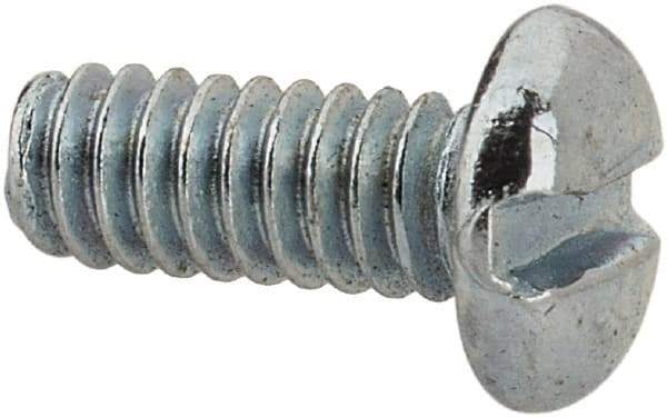 Value Collection - #3-48 UNC, 1/4" Length Under Head Slotted Drive Machine Screw - Pan Head, Grade J82 Steel, Zinc-Plated Finish, Without Washer - Industrial Tool & Supply