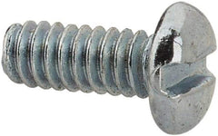 Value Collection - #3-48 UNC, 1/4" Length Under Head Slotted Drive Machine Screw - Pan Head, Grade J82 Steel, Zinc-Plated Finish, Without Washer - Industrial Tool & Supply