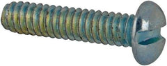 Value Collection - #3-48 UNC, 7/16" Length Under Head Slotted Drive Machine Screw - Pan Head, Grade J82 Steel, Zinc-Plated Finish, Without Washer - Industrial Tool & Supply