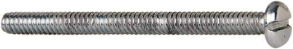 Value Collection - #4-40 UNC, 1-1/2" Length Under Head Slotted Drive Machine Screw - Pan Head, Grade J82 Steel, Zinc-Plated Finish, Without Washer - Industrial Tool & Supply