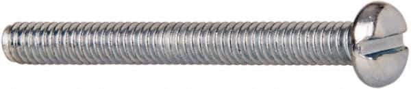 Value Collection - #5-40 UNC, 1-1/4" Length Under Head Slotted Drive Machine Screw - Pan Head, Grade J82 Steel, Zinc-Plated Finish, Without Washer - Industrial Tool & Supply