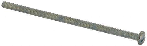 Value Collection - #6-32 UNC, 3" Length Under Head Slotted Drive Machine Screw - Pan Head, Grade J82 Steel, Zinc-Plated Finish, Without Washer - Industrial Tool & Supply