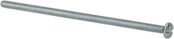 Value Collection - #6-32 UNC, 3-1/4" Length Under Head Slotted Drive Machine Screw - Pan Head, Grade J82 Steel, Zinc-Plated Finish, Without Washer - Industrial Tool & Supply