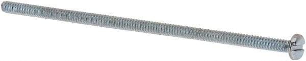 Value Collection - #6-32 UNC, 3-1/2" Length Under Head Slotted Drive Machine Screw - Pan Head, Grade J82 Steel, Zinc-Plated Finish, Without Washer - Industrial Tool & Supply