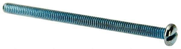 Value Collection - #8-32 UNC, 2-3/4" Length Under Head Slotted Drive Machine Screw - Pan Head, Grade J82 Steel, Zinc-Plated Finish, Without Washer - Industrial Tool & Supply
