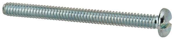 Value Collection - #10-24 UNC, 2-1/4" Length Under Head Slotted Drive Machine Screw - Pan Head, Grade J82 Steel, Zinc-Plated Finish, Without Washer - Industrial Tool & Supply