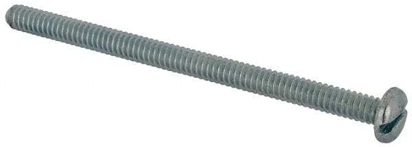 Value Collection - #10-24 UNC, 3" Length Under Head Slotted Drive Machine Screw - Pan Head, Grade J82 Steel, Zinc-Plated Finish, Without Washer - Industrial Tool & Supply