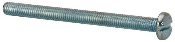 Value Collection - #10-32 UNF, 2-1/2" Length Under Head Slotted Drive Machine Screw - Pan Head, Grade J82 Steel, Zinc-Plated Finish, Without Washer - Industrial Tool & Supply