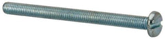 Value Collection - #10-32 UNF, 2-1/2" Length Under Head Slotted Drive Machine Screw - Pan Head, Grade J82 Steel, Zinc-Plated Finish, Without Washer - Industrial Tool & Supply