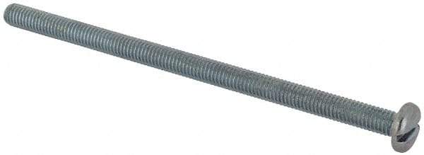 Value Collection - #10-32 UNF, 3-1/2" Length Under Head Slotted Drive Machine Screw - Pan Head, Grade J82 Steel, Zinc-Plated Finish, Without Washer - Industrial Tool & Supply