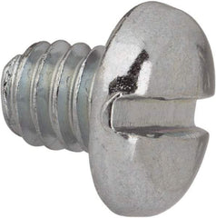 Value Collection - #12-24 UNC, 1/4" Length Under Head Slotted Drive Machine Screw - Pan Head, Grade J82 Steel, Zinc-Plated Finish, Without Washer - Industrial Tool & Supply