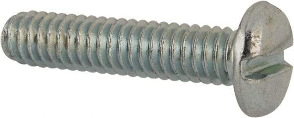 Value Collection - #12-24 UNC, 1" Length Under Head Slotted Drive Machine Screw - Pan Head, Grade J82 Steel, Zinc-Plated Finish, Without Washer - Industrial Tool & Supply