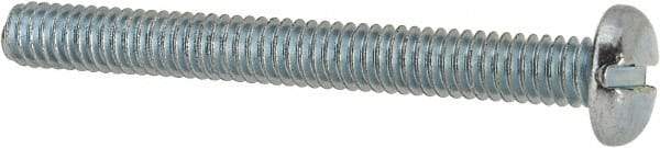 Value Collection - #12-24 UNC, 2" Length Under Head Slotted Drive Machine Screw - Pan Head, Grade J82 Steel, Zinc-Plated Finish, Without Washer - Industrial Tool & Supply