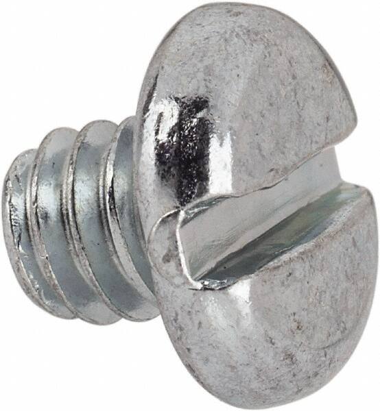 Value Collection - 1/4-20 UNC, 1/4" Length Under Head Slotted Drive Machine Screw - Pan Head, Grade J82 Steel, Zinc-Plated Finish, Without Washer - Industrial Tool & Supply