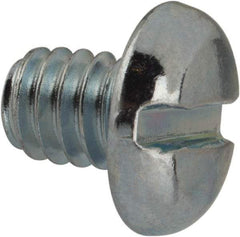 Value Collection - 1/4-20 UNC, 5/16" Length Under Head Slotted Drive Machine Screw - Pan Head, Grade J82 Steel, Zinc-Plated Finish, Without Washer - Industrial Tool & Supply