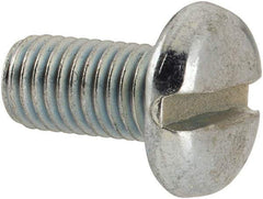 Value Collection - 1/4-28 UNF, 1/2" Length Under Head Slotted Drive Machine Screw - Pan Head, Grade J82 Steel, Zinc-Plated Finish, Without Washer - Industrial Tool & Supply