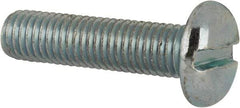 Value Collection - 1/4-28 UNF, 1" Length Under Head Slotted Drive Machine Screw - Pan Head, Grade J82 Steel, Zinc-Plated Finish, Without Washer - Industrial Tool & Supply