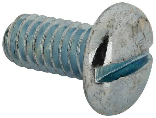 Value Collection - 5/16-18 UNC, 5/8" Length Under Head Slotted Drive Machine Screw - Pan Head, Grade J82 Steel, Zinc-Plated Finish, Without Washer - Industrial Tool & Supply