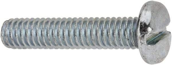 Value Collection - 5/16-18 UNC, 1-1/2" Length Under Head Slotted Drive Machine Screw - Pan Head, Grade J82 Steel, Zinc-Plated Finish, Without Washer - Industrial Tool & Supply