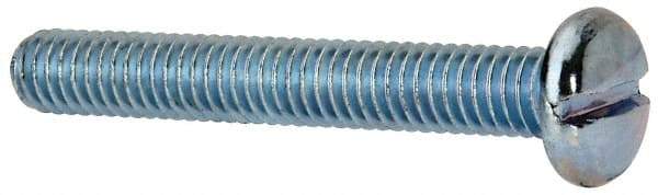 Value Collection - 5/16-18 UNC, 2-1/4" Length Under Head Slotted Drive Machine Screw - Pan Head, Grade J82 Steel, Zinc-Plated Finish, Without Washer - Industrial Tool & Supply