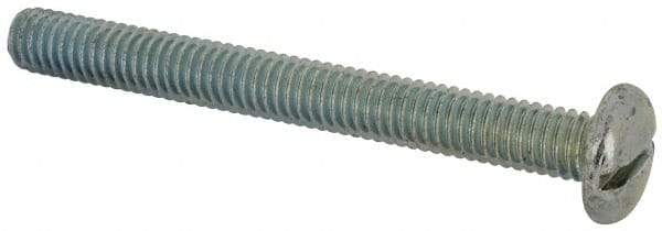 Value Collection - 5/16-18 UNC, 3" Length Under Head Slotted Drive Machine Screw - Pan Head, Grade J82 Steel, Zinc-Plated Finish, Without Washer - Industrial Tool & Supply