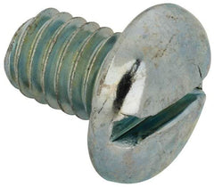Value Collection - 3/8-16 UNC, 1/2" Length Under Head Slotted Drive Machine Screw - Pan Head, Grade J82 Steel, Zinc-Plated Finish, Without Washer - Industrial Tool & Supply