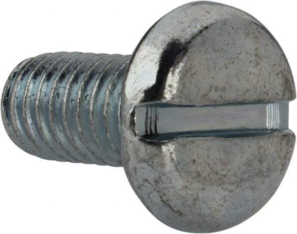 Value Collection - 3/8-16 UNC, 3/4" Length Under Head Slotted Drive Machine Screw - Pan Head, Grade J82 Steel, Zinc-Plated Finish, Without Washer - Industrial Tool & Supply