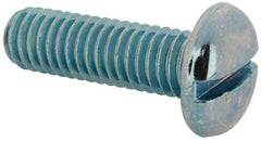 Value Collection - 3/8-16 UNC, 1-1/4" Length Under Head Slotted Drive Machine Screw - Pan Head, Grade J82 Steel, Zinc-Plated Finish, Without Washer - Industrial Tool & Supply