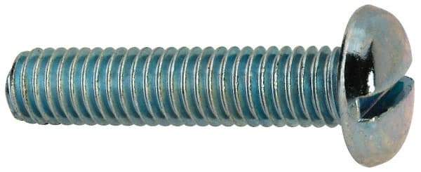 Value Collection - 3/8-16 UNC, 1-3/4" Length Under Head Slotted Drive Machine Screw - Pan Head, Grade J82 Steel, Zinc-Plated Finish, Without Washer - Industrial Tool & Supply