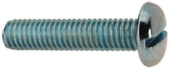 Value Collection - 3/8-16 UNC, 1-3/4" Length Under Head Slotted Drive Machine Screw - Pan Head, Grade J82 Steel, Zinc-Plated Finish, Without Washer - Industrial Tool & Supply