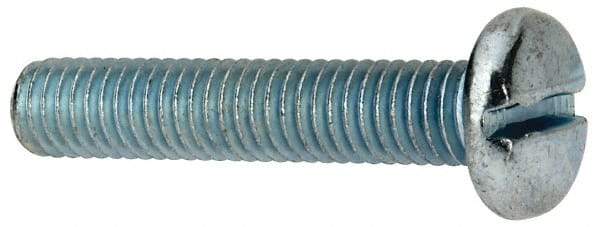 Value Collection - 3/8-16 UNC, 2" Length Under Head Slotted Drive Machine Screw - Pan Head, Grade J82 Steel, Zinc-Plated Finish, Without Washer - Industrial Tool & Supply