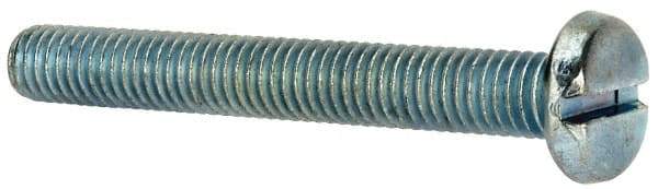 Value Collection - 3/8-16 UNC, 3" Length Under Head Slotted Drive Machine Screw - Pan Head, Grade J82 Steel, Zinc-Plated Finish, Without Washer - Industrial Tool & Supply