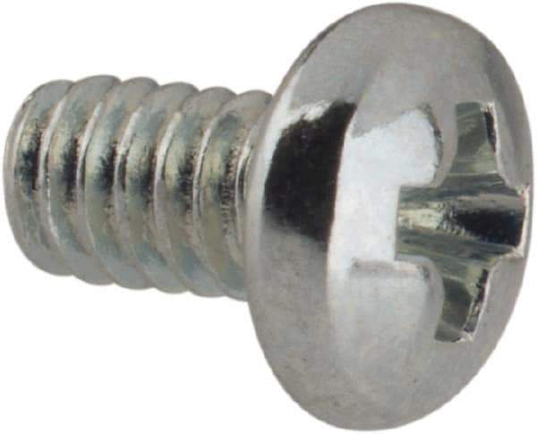 Value Collection - #3-48 UNC, 3/16" Length Under Head Phillips Drive Machine Screw - Pan Head, Grade J82 Steel, Zinc-Plated Finish, Without Washer - Industrial Tool & Supply
