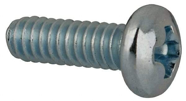 Value Collection - #3-48 UNC, 5/16" Length Under Head Phillips Drive Machine Screw - Pan Head, Grade J82 Steel, Zinc-Plated Finish, Without Washer - Industrial Tool & Supply
