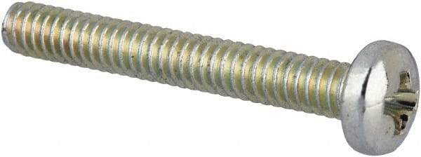 Value Collection - #3-48 UNC, 3/4" Length Under Head Phillips Drive Machine Screw - Pan Head, Grade J82 Steel, Zinc-Plated Finish, Without Washer - Industrial Tool & Supply